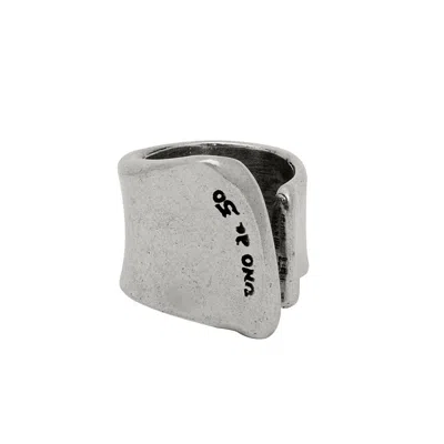 Unode50 Crevice Clad Metal Ring In Silver
