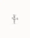 Unode50 Cross Single Stud Earring In Silver