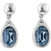 Unode50 Crystal Accent Dangle Earrings In Silver