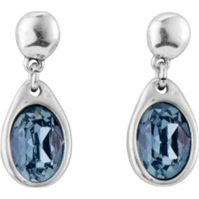 Unode50 Crystal Accent Dangle Earrings In Silver