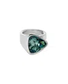 Unode50 Crystal Accent Ring In Metallic