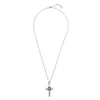 Unode50 Crystal Cross Fine Chain Necklace In Silver
