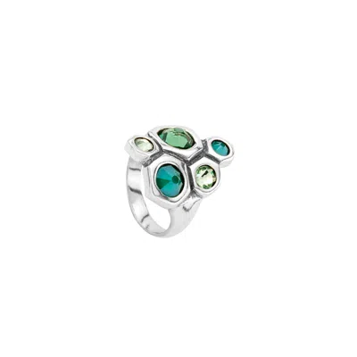 Unode50 Crystal Ring In Metallic