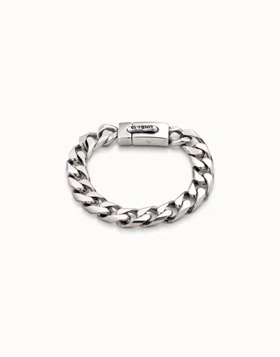 Unode50 Cuban Curb Link Chain Bracelet In Silver