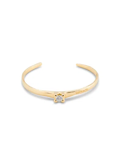 Unode50 Cuff Bracelet With Blue Cubic Zirconia In White