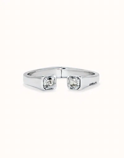 Unode50 Cuff Bracelet With White Crystal