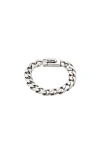 Unode50 Sterling Silver-plated Metal Medium Treaded Bearded Chain Bracelet In Metallic