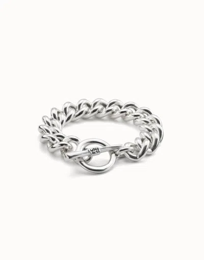 Unode50 Curb Link Chain Bracelet In Silver