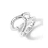 Unode50 Curvilinear Design Brass Clad Ring In Silver