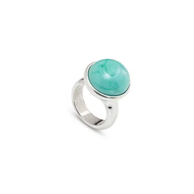 Unode50 Flashy Silver Muran Glass Ring In Metallic