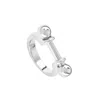 Unode50 Cylindrical Central Metal Alloy Ring In Silver