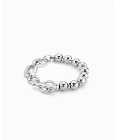 Unode50 Different Link Type Metal Alloy Bracelet In Silver