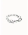 Unode50 Sterling Silver-plated Bracelet With A Combination Of Links And Pearls In Silver