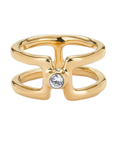 Unode50 Double 18k Plated With Topaz Ring In Gold