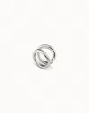 Unode50 Double Curved Ring In Silver