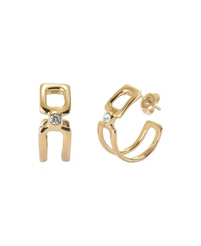 Unode50 Double Hoop Topaz Earrings In Gold