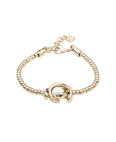 Unode50 Double Moon Bead Elastic Bracelet In Neutral