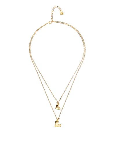 Unode50 Double Necklace Plated In Gold With Two Hearts