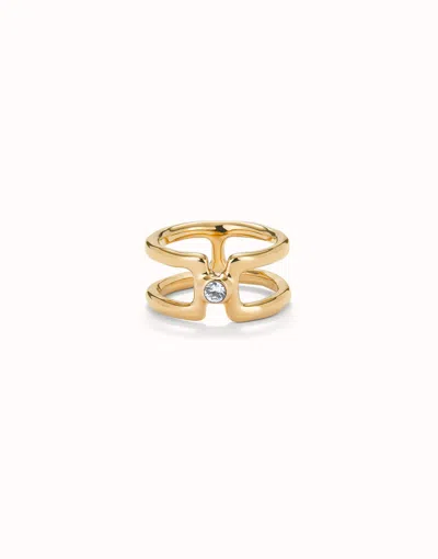 Unode50 Double Ring With White Topaz