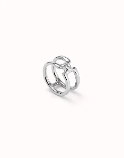 Unode50 Double Ring With White Topaz