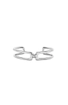 Unode50 Double Sterling Silver-plated Bracelet With White Topaz In Metallic