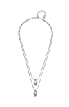 Unode50 Double Strand Crystal Necklace In Metallic
