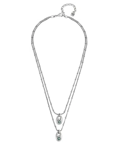 Unode50 Double Strand Crystal Necklace In Silver