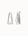 Unode50 Double Triangular Earrings In Silver