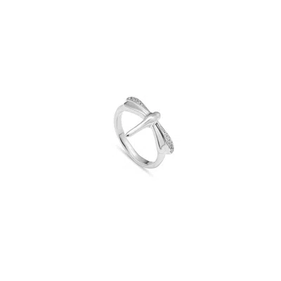 Unode50 Dragonfly Form Fortune Topaz Metal Alloy Ring In Silver