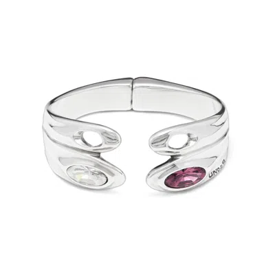 Unode50 Dragonfly Wing Crystal Bracelet In Silver