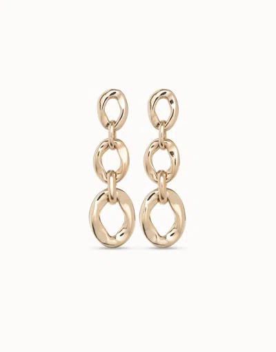 Unode50 Drop Earrings With 3 Links In Gold
