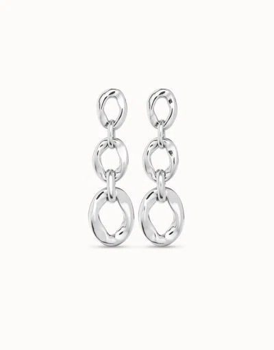 Unode50 Drop Earrings With 3 Links In Silver
