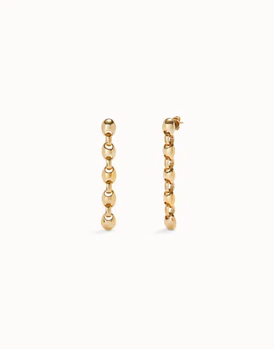 Unode50 Drop Earrings With Bead Shaped Links In Gold