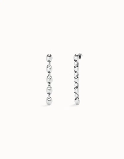 Unode50 Drop Earrings With Bead Shaped Links In Silver