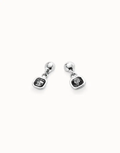 Unode50 Drop Earrings With Black Crystal