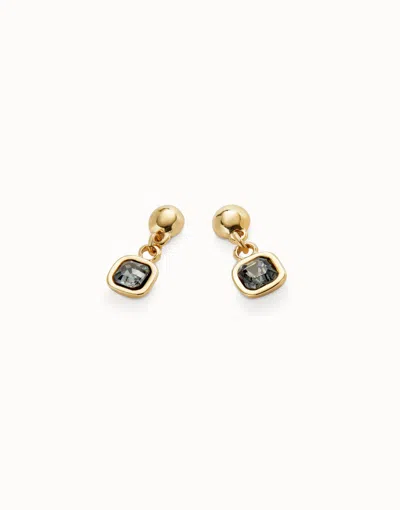 Unode50 Drop Earrings With Black Crystal