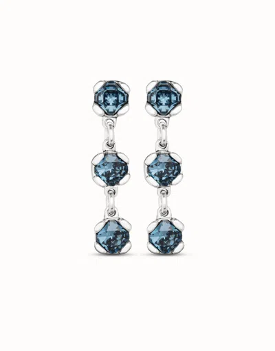 Unode50 Drop Earrings With Blue Crystals