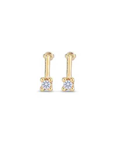 Unode50 Drop Earrings With Blue Cubic Zirconia In White