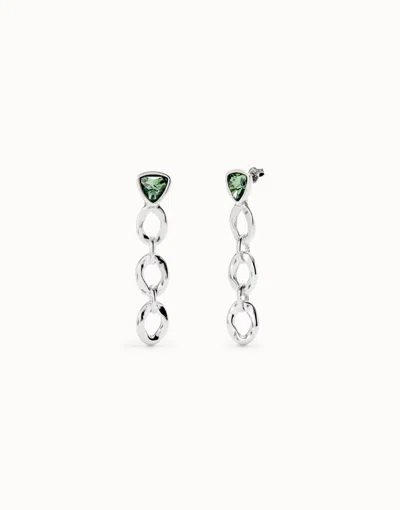 Unode50 Drop Earrings With Green Crystal