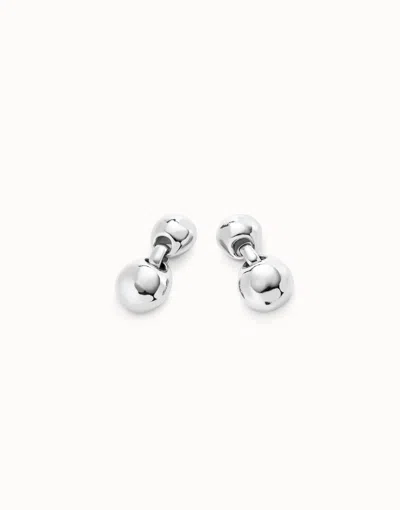 Unode50 Drop Earrings With Two Beads In Gray