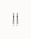 Unode50 Drop Leather Earrings In Silver