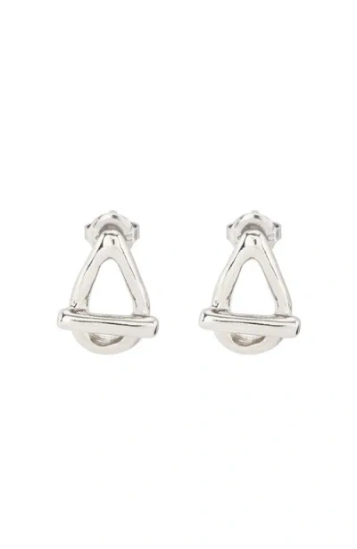 Unode50 Drop Oval Link Shaped Earrings In Silver