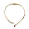 Unode50 Dual Crystal Collar Necklace In Gold