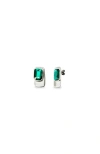 Unode50 Rectangular-shaped Earrings With Green Crystal In Green