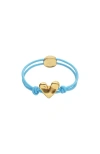Unode50 Elastic Thread Bracelet With 18k Gold-plated Heart In Multi