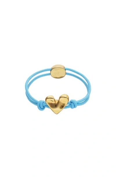 Unode50 Elastic Thread Bracelet With 18k Gold-plated Heart In Multi