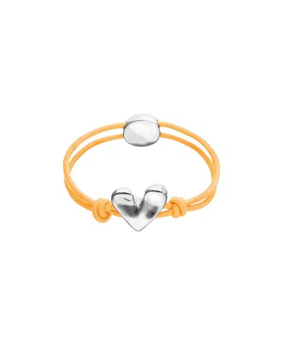 UNODE50 UNODE50 ELASTIC THREAD BRACELET WITH STERLING SILVER PLATED HEART