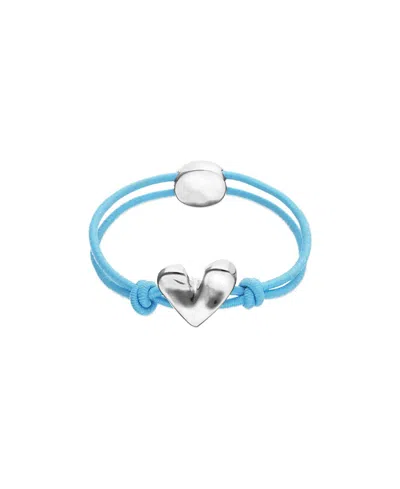 Unode50 Elastic Thread Bracelet With Sterling Silver Plated Heart In Multi