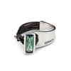 Unode50 Emerald Leather Contrast Bracelet In Multi