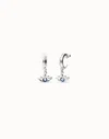 Unode50 Eye-shaped Drop Earrings With Blue Crystal In Multi